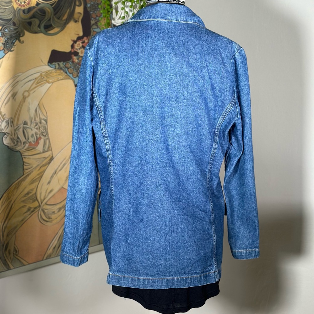 Women’s Vintage Cotton Blue Denim Blazer Jacket. - Picture 4 of 8